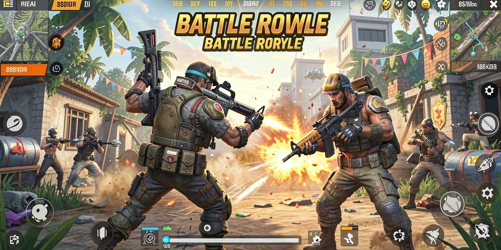 Tangkapan layar utama dari gameplay Battle Royale 888IDR.