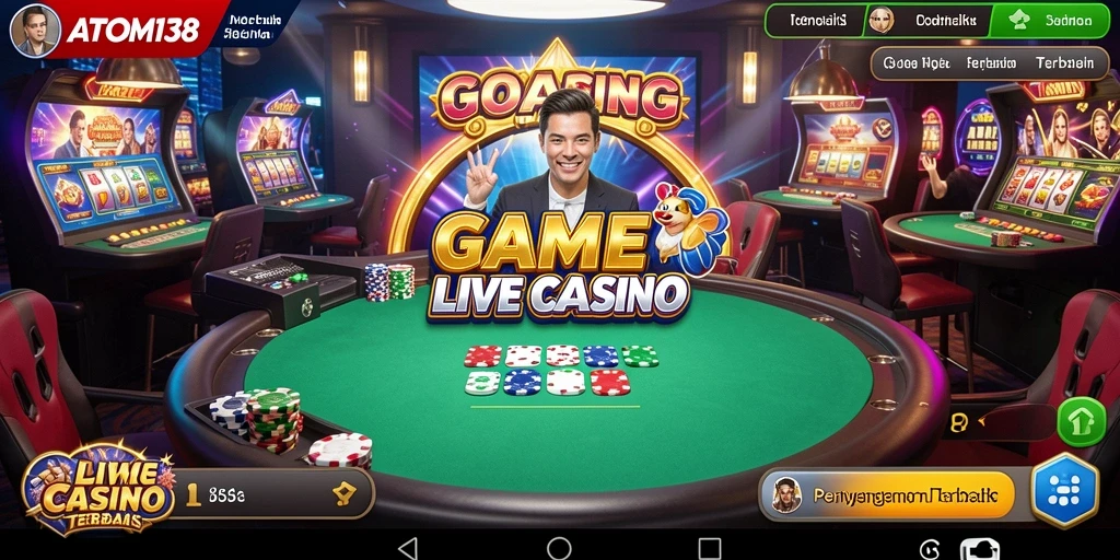 Screenshot gameplay Live Casino ATOM138 yang menarik dan interaktif.