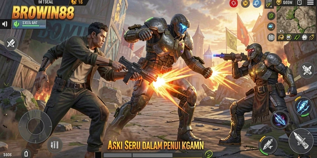 Tangkapan layar BROWIN88 menunjukkan aksi mendebarkan di medan pertempuran.