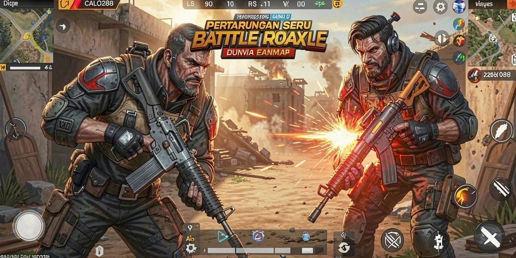 Gameplay seru CALO288 dengan pertempuran intens dalam Battle Royale.