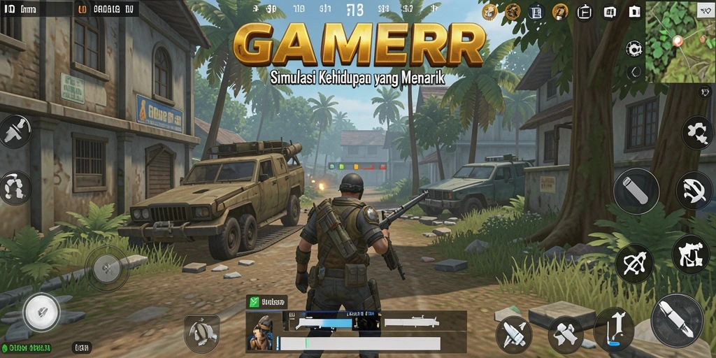 Tangkapan layar GAMERP menampilkan karakter yang sedang berinteraksi dalam gameplay simulasi.