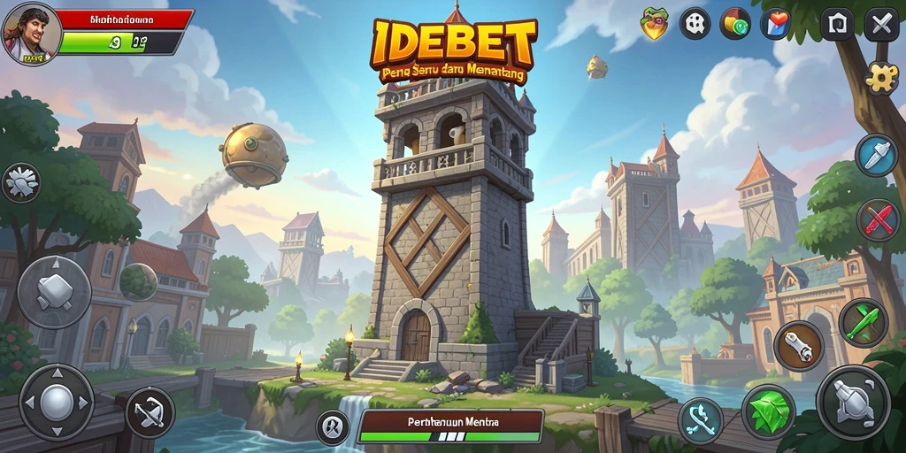 Tangkapan layar IDEBET menampilkan aksi seru dalam permainan Tower Defense.