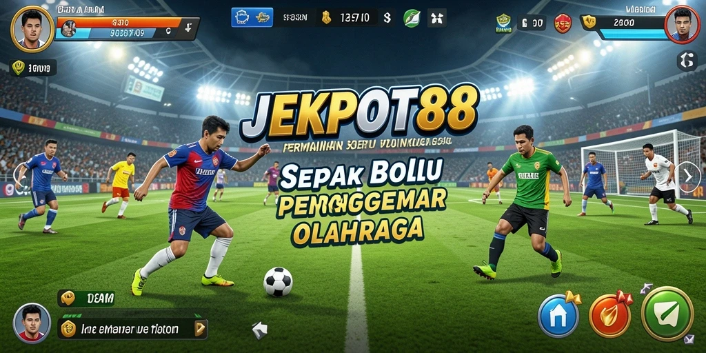 Tampilan screenshot gameplay JEKPOT88 menampilkan momen seru di lapangan.