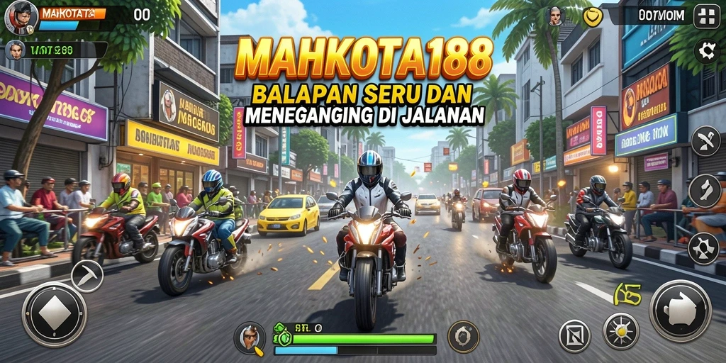 Screenshot dari gameplay balapan yang menegangkan di MAHKOTA188.