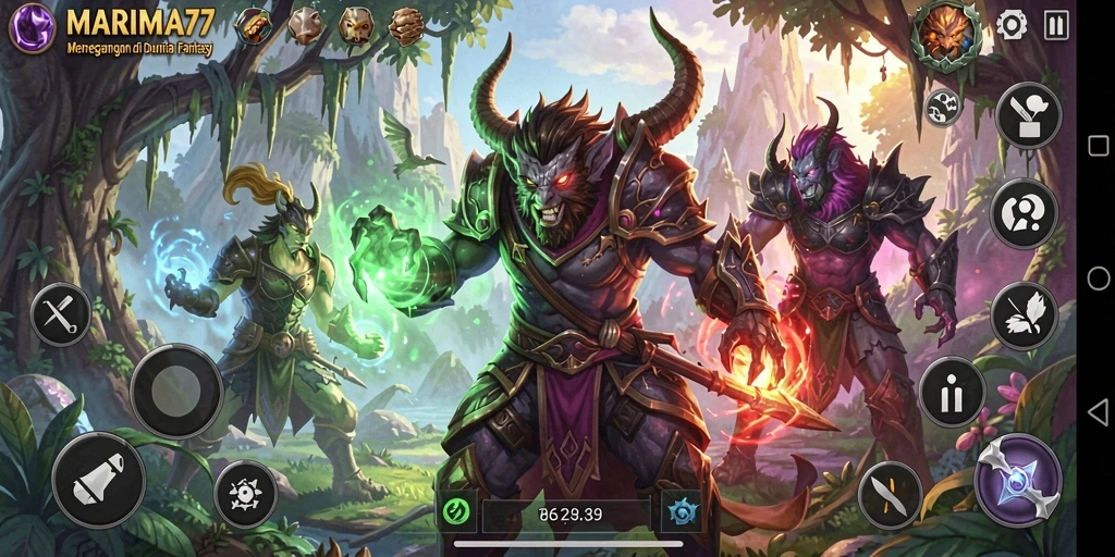 Tangkapan layar menampilkan aksi seru dalam game petualangan MARIMA77.