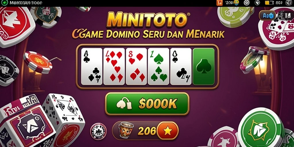 Tampilan gameplay tangkapan layar MINITOTO yang menampilkan aksi domino.