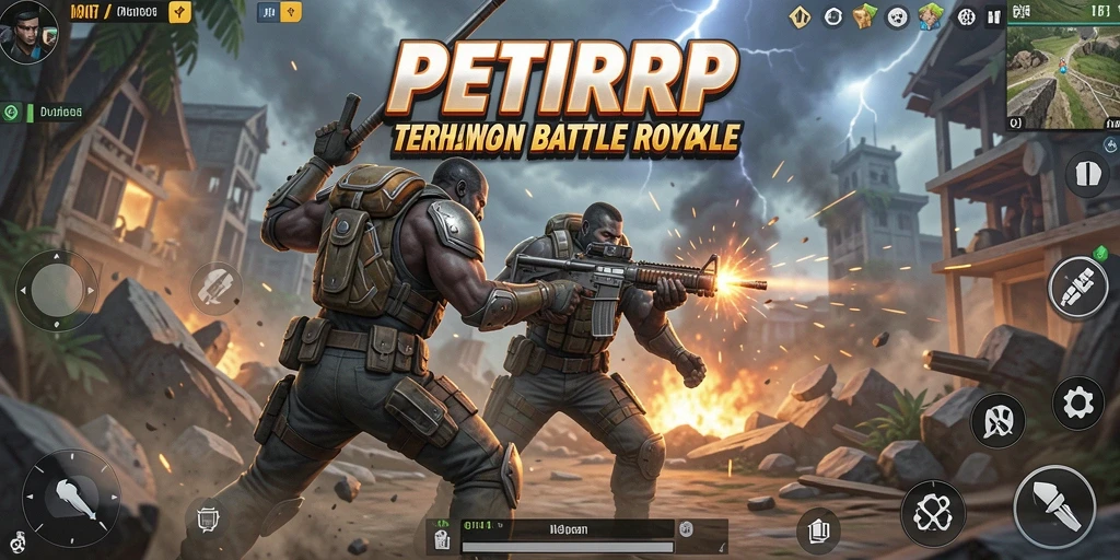 Tampilan menarik dari gameplay seru di PETIRRP Battle Royale.