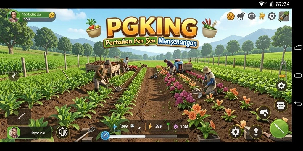 Tampilan menarik dari gameplay PGKING saat bertani.