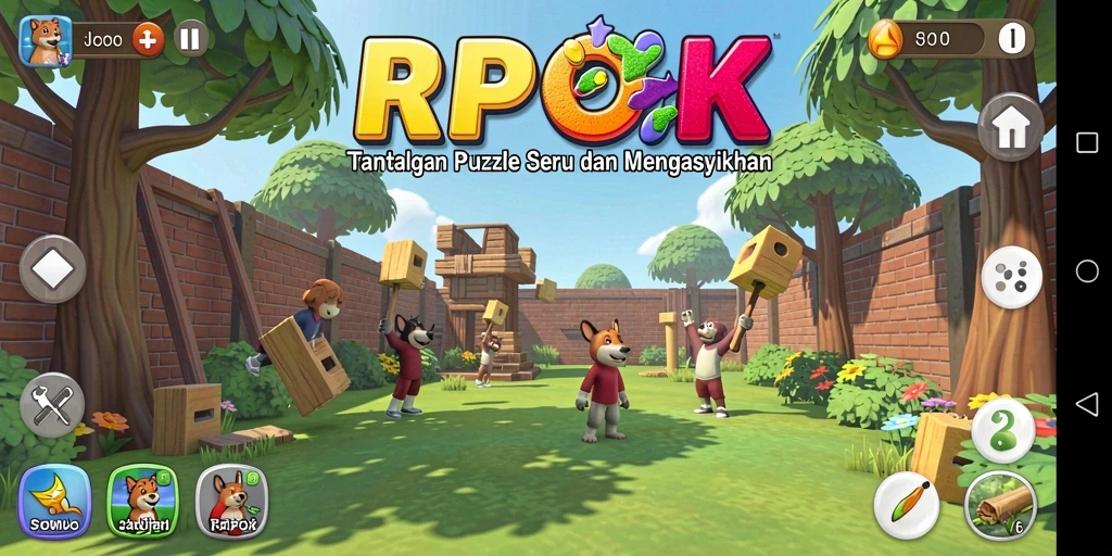 Tampilan gameplay RPOK dengan variasi teka-teki menarik.