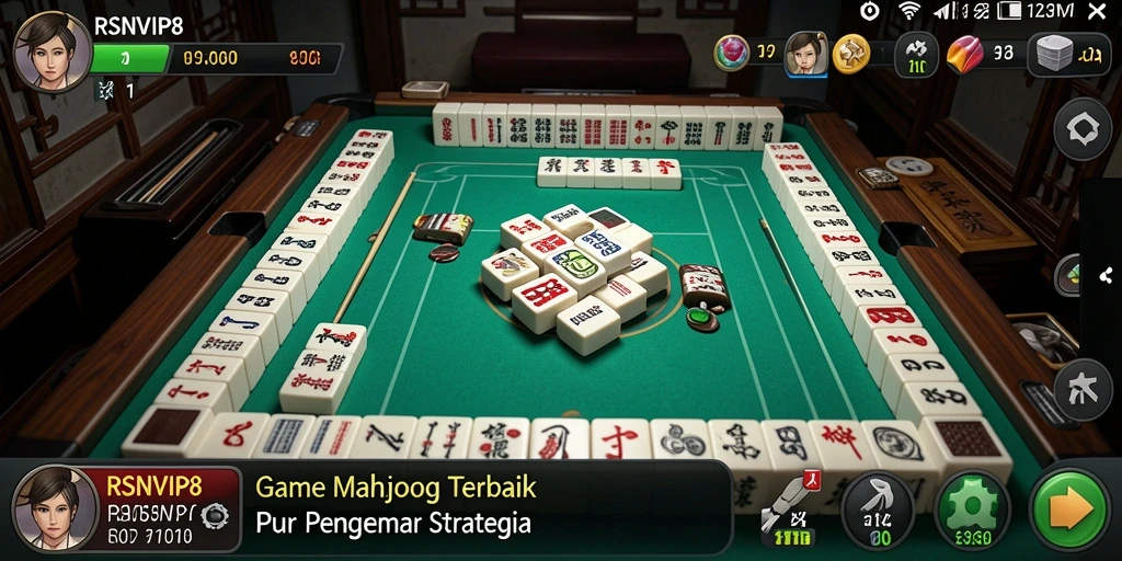 Screenshot gameplay RSNVIP8 menampilkan aksi seru bermain Mahjong.