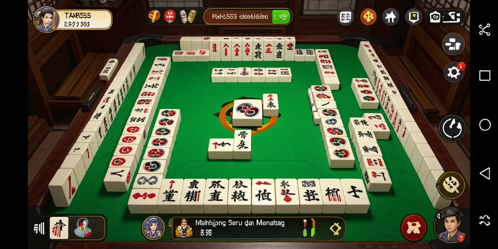 Tampilan gameplay TAR555 dengan grafis Mahjong yang menarik.