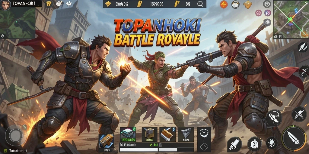 Gameplay seru dalam TOPANHOKI dengan aksi Battle Royale.
