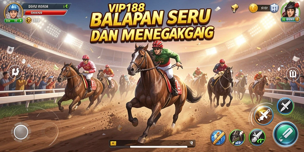 Tampilan gameplay VIP188 yang mendebarkan saat balapan.